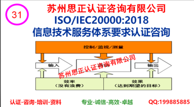 ISO20000-2018信息技术服务管理体系认证咨询